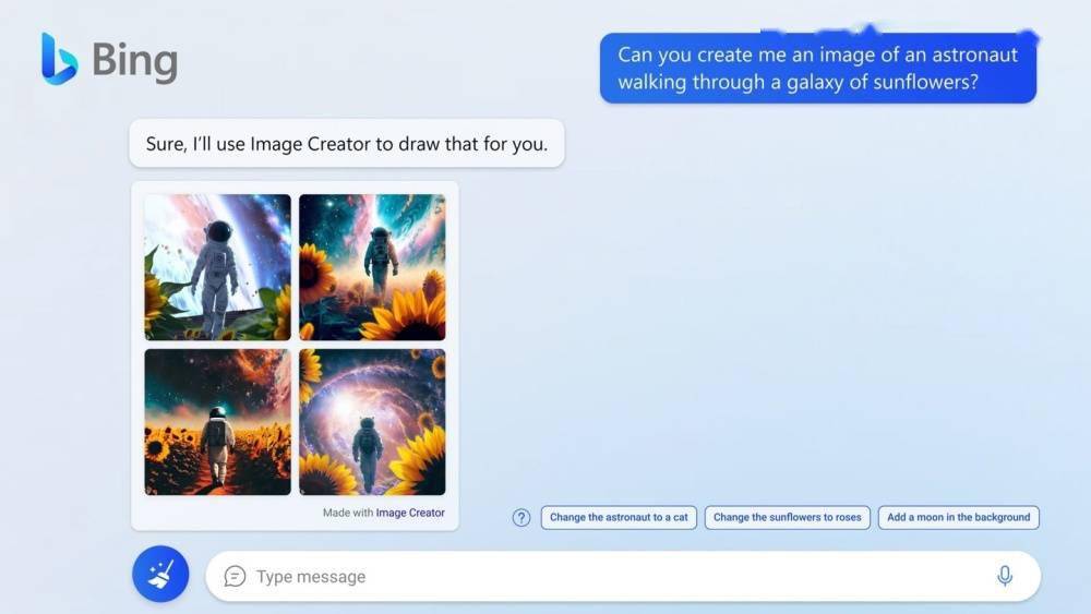 王者卡片生成苹果版
:微软宣布必应聊天整合Bing Image Creator 功能-第2张图片-太平洋在线下载